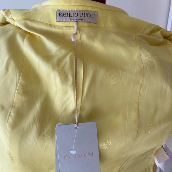 NWT- Emilio Pucci Single Breasted Yellow Coat - Picture 6 of 9